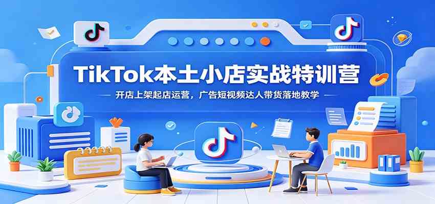 TikTok本土小店实战特训营:开店上架起店运营,广告短视频达人带货落地教学-柒染测试库