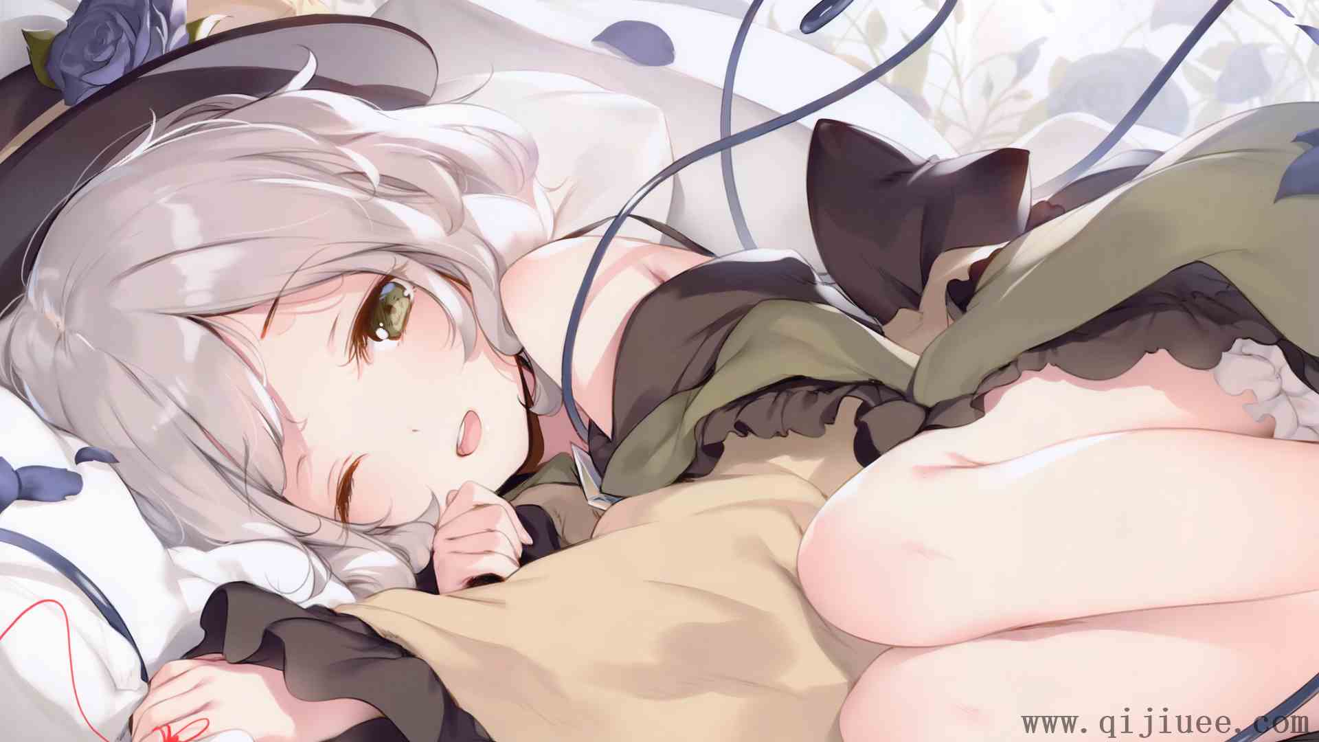 侧卧 动漫 动漫女孩 厚涂 帽子 花瓣 4K壁纸4878 x 3364/12.46 MB-柒染测试库