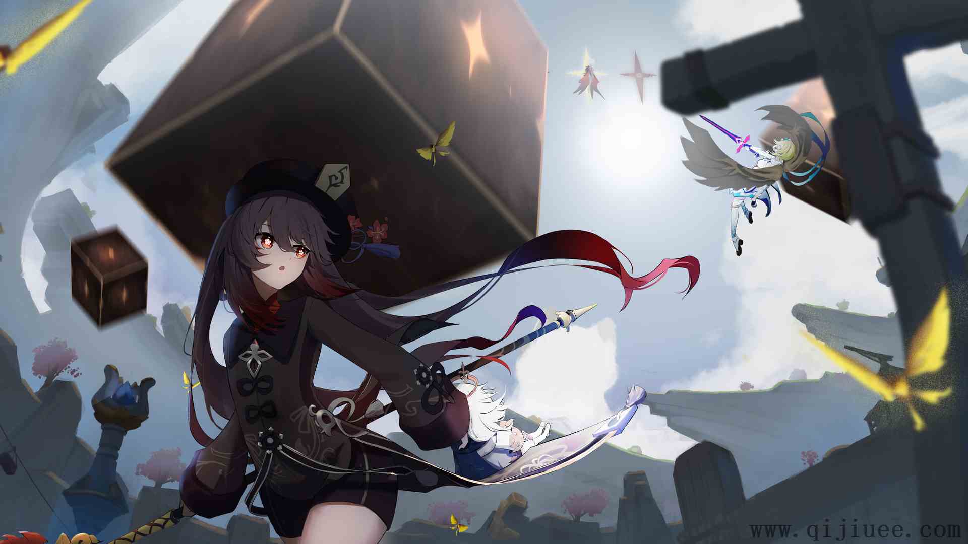 胡桃 原神 动漫女孩 魔方 水晶 4K壁纸6274 x 3307/3.43 MB-柒染测试库