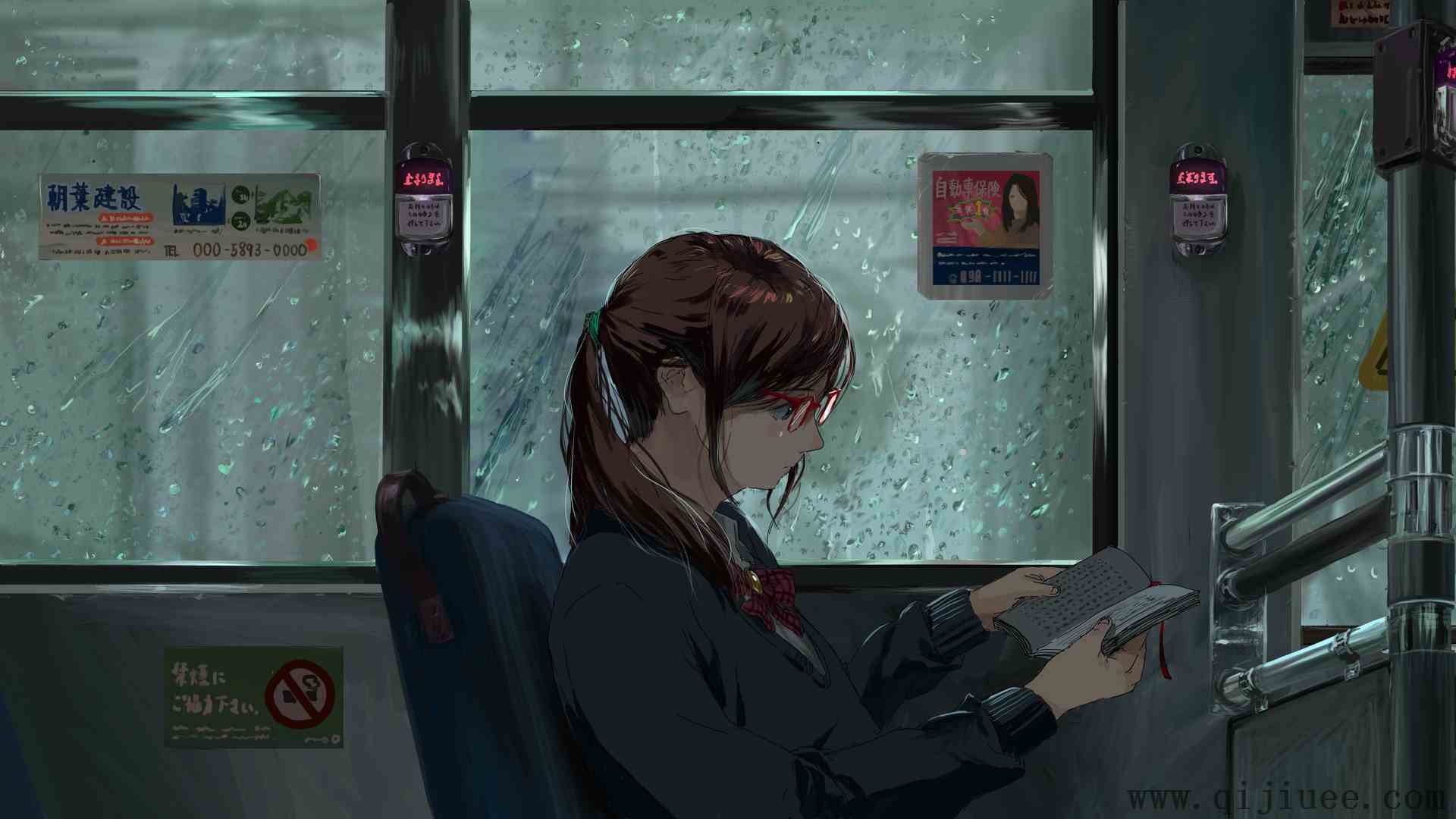 黑发 动漫女孩 水滴 雨  4K壁纸5626 x 2724/4.86 MB-柒染测试库