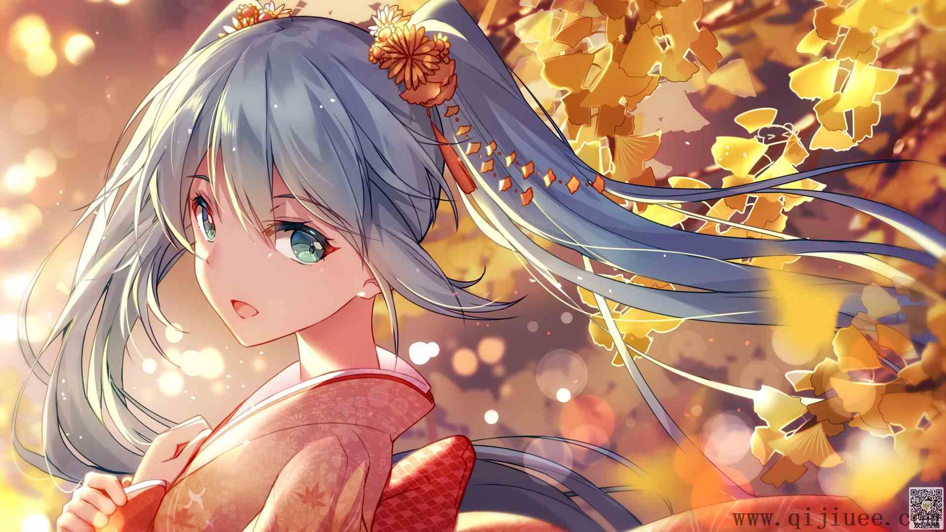 蓝眼睛 蓝头发 动漫女孩 小提琴 双尾  4K壁纸3840 x 2160/6.42 MB-柒染测试库