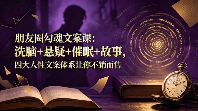 朋友圈勾魂文案课：洗脑+悬疑+催眠+故事，四大人性文案体系让你不销而售-柒染测试库