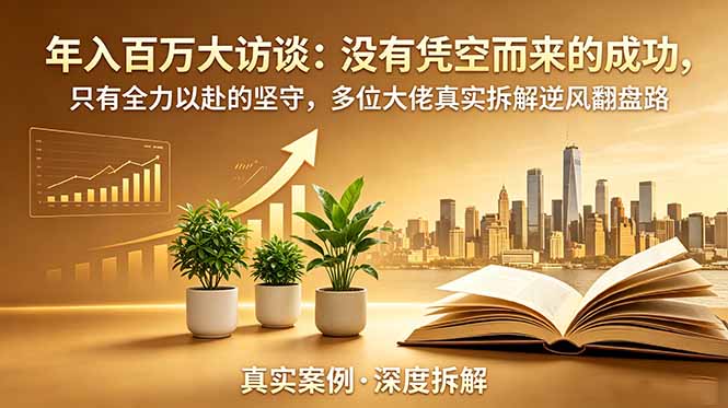年入百万大访谈-更新：没有凭空而来的成功，只有全力以赴的坚守，多位大佬真实拆解逆风翻盘路-柒染测试库