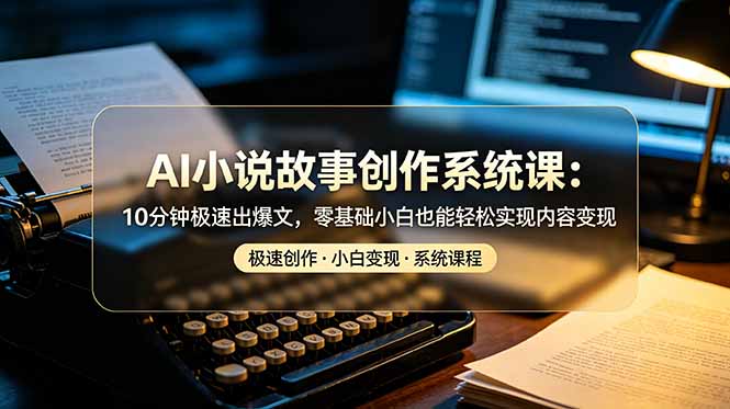 AI小说故事创作系统课：10分钟极速出爆文，零基础小白也能轻松实现内容变现-柒染测试库