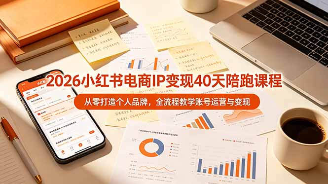 2026小红书电商IP变现40天陪跑课程-11期,从零打造个人品牌,全流程教学账号运营与变现-柒染测试库