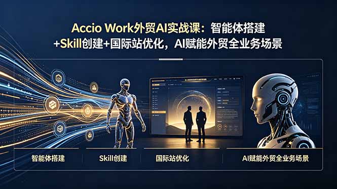 Accio Work外贸AI实战课：智能体搭建+Skill创建+国际站优化，AI赋能外贸全业务场景-柒染测试库