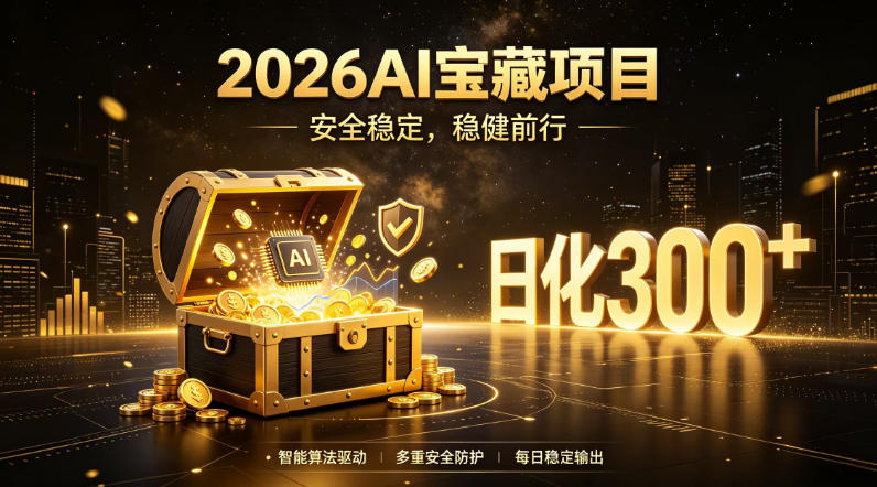 2026AI安全掘金项目，日化稳定300+，无需人为干预操作，当天见收益，操作简单【揭秘】-柒染测试库