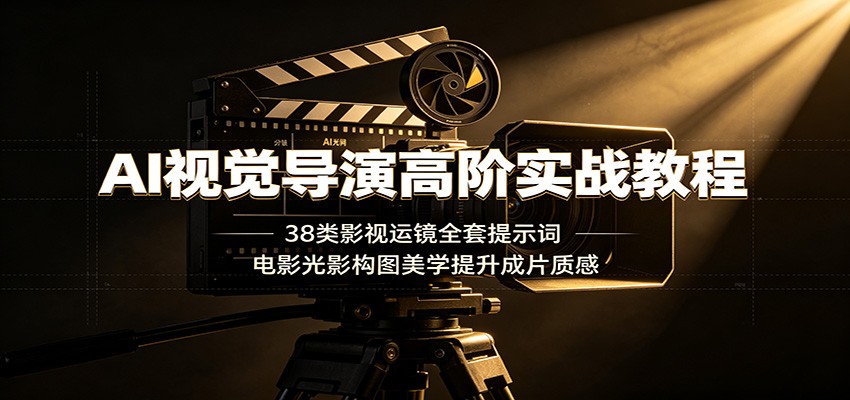 AI视觉导演高阶实战教程：38类影视运镜全套提示词，电影光影构图美学提升成片质感-柒染测试库
