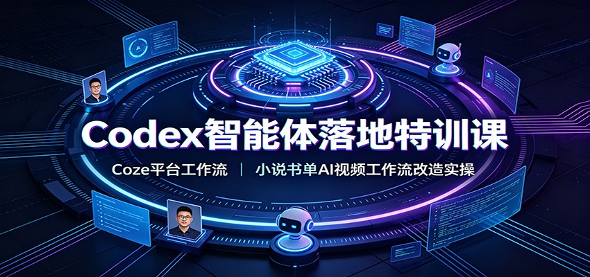 Codex智能体落地特训课：Coze平台工作流，小说书单AI视频工作流改造实操-柒染测试库