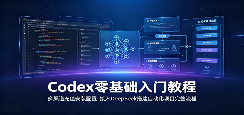 Codex零基础入门教程：多渠道充值安装配置，接入DeepSeek搭建自动化项目完整流程-柒染测试库